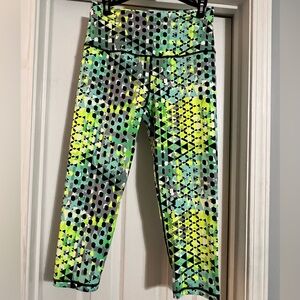 VSX Victoria's Secret Sport Green Geometric Print High Waisted Leggings M